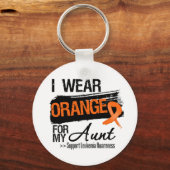 Porte-clés Ruban Leukemia Pour Ma Tante (Recto)