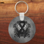 Porte-clés Ruban noir avec ailes (Recto)