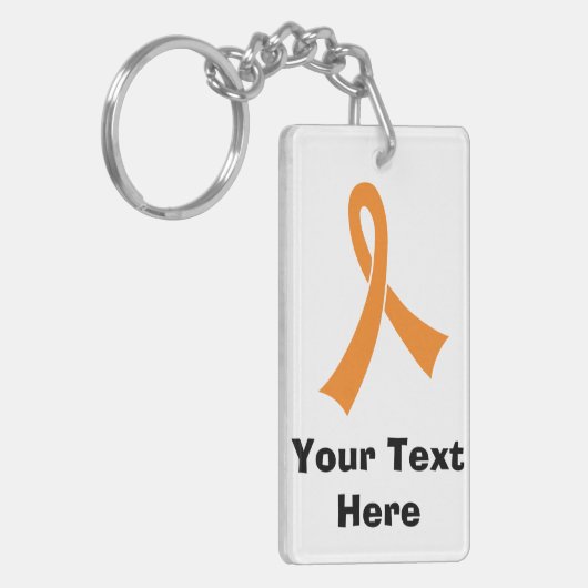 Porte-clés Ruban orange personnalisé de conscience (Devant gauche)