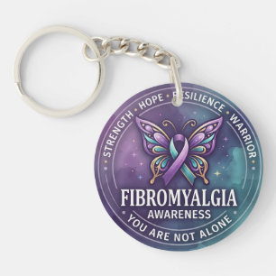 Porte-clés Ruban papillon de sensibilisation à la fibromyalgi