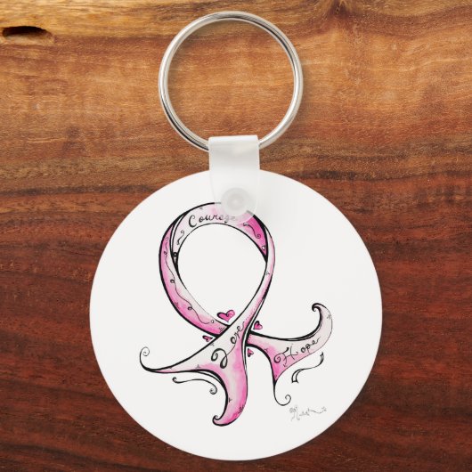 Porte-clés Ruban rose (Recto)