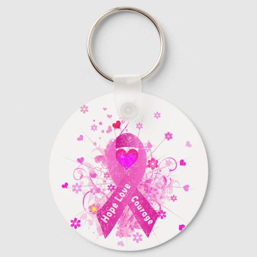 Porte-clés ruban rose du cancer du sein (Recto)