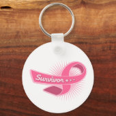 Porte-clés Ruban survivant du cancer du sein (Recto)