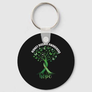 Porte-clés Ruban vert d'arbre d'espoir de sensibilisation à l