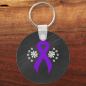 Porte-clés Ruban Violet Chalkboard, lymphome de Hodgkin (Recto)