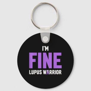 Porte-clés Ruban Violet Je vais bien Guerrier du Lupus