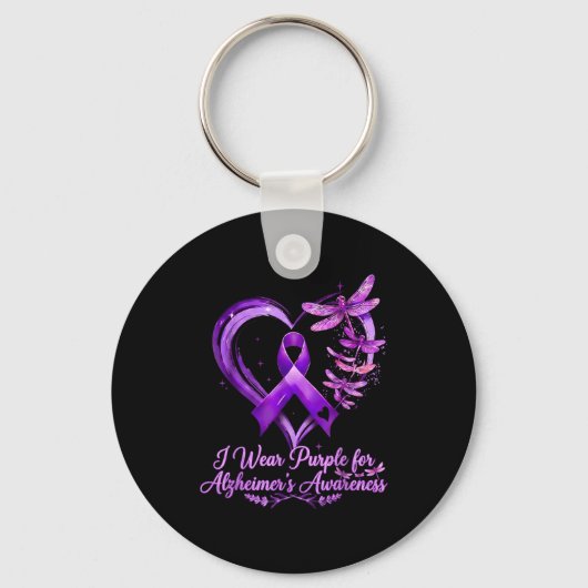Porte-clés Ruban violet papillon de sensibilisation à la mala (Recto)