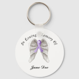 Porte-clés Ruban Violet Tout Cancer En Mémoire