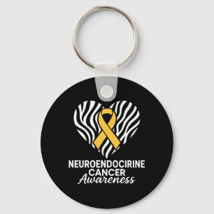 Porte-clés Ruban Zèbre de Sensibilisation au Cancer Neuroendo
