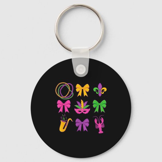Porte-clés Rubans de Coquette Mardi Gras Mignons  (Recto)