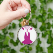 Porte-clés Rubans roses Impression d'art pour la sensibilisat (Main)