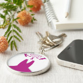 Porte-clés Rubans roses Impression d'art pour la sensibilisat (Côté)