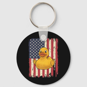Porte-clés Rubber Duck Usa Drapeau Fête de l'Indépendance Bai