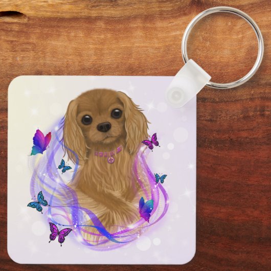Porte-clés Ruby Cavalier King Charles Spaniel Keychain (Verso)