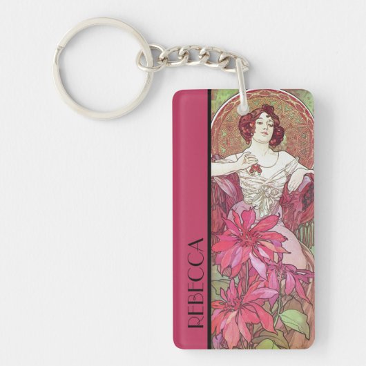Porte-clés Ruby des pierres précieuses d'Alphonse Mucha (Devant)