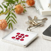 Porte-clés Ruby Gemstone Art, Rouge (Côté)