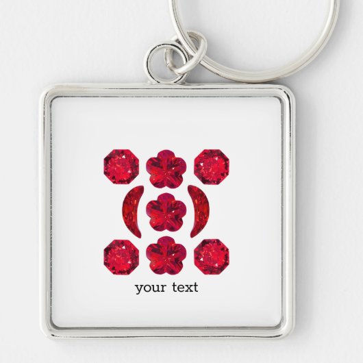 Porte-clés Ruby Gemstone Art, Rouge (Devant)