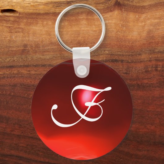 Porte-clés RUBY MONOGRAM, rouge (Recto)