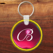 Porte-clés RUBY MONOGRAM, rouge rose jaune (Recto)