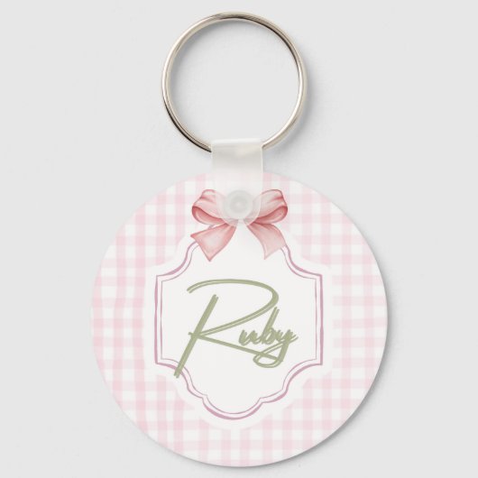 Porte-clés Ruby personnalisé bébé fille infirmière Bow&En vic (Recto)