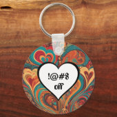 Porte-clés Rude Funny Coeur Design !@#$ (Verso)