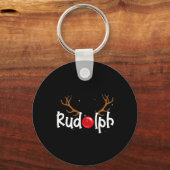 Porte-clés Rudolph Red Nose Reindee Noël Amusement 1 (Recto)