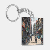 Porte-clés Rue animée du centre de Kolkata, Inde (Devant gauche)