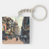 Porte-clés Rue animée du centre de Kolkata, Inde (Dos)