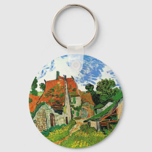 Porte-clés Rue du village à Auvers par Vincent Van Gogh