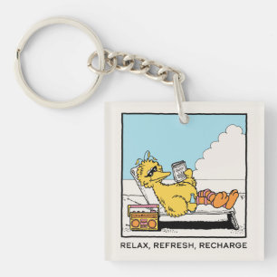 Porte-clés Rue Sésame   Big Bird Relax Refresh Recharge