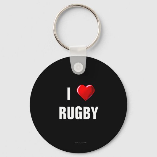 Porte-clés Rugby : J'aime le porte - clé de rugby (Recto)