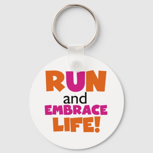 Porte-clés Run and Embrassez Life Orange Pink (Recto)