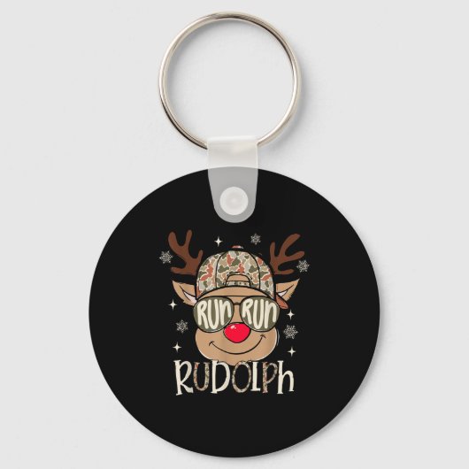 Porte-clés Run Rudolph Santa's Reindeer Christmas Camo Boys T (Recto)