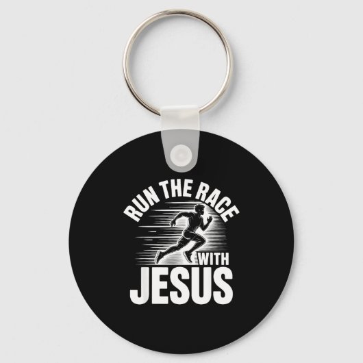 Porte-clés Run The Race With Jesus Motivational Quote (Recto)