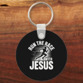 Porte-clés Run The Race With Jesus Motivational Quote (Recto)