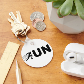 Porte-clés RUN Typographie Design en course | Coureur minimal