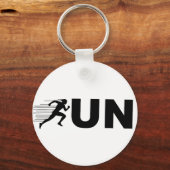 Porte-clés RUN Typographie Design en course | Coureur minimal (Recto)