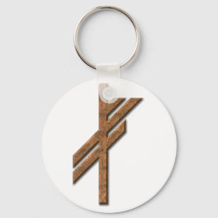 Porte-clés Rune viking - chance - rouille