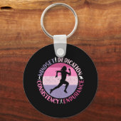 Porte-clés Running Mindset - Citation d'endurance de la fille (Recto)