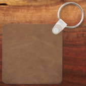 Porte-clés Russe Brown Faux Cuir Personnalisé Monogramme Nom (Verso)