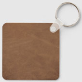 Porte-clés Russe Brown Faux Cuir Personnalisé Monogramme Nom (Dos)
