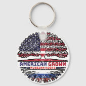 Porte-clés Russia Russian US American États-Unis Tree (Verso)