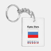 Porte-clés Russie Drapeau Russe Noir Personnalisation (Devant gauche)