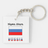 Porte-clés Russie Drapeau Russe Noir Personnalisation (Dos)