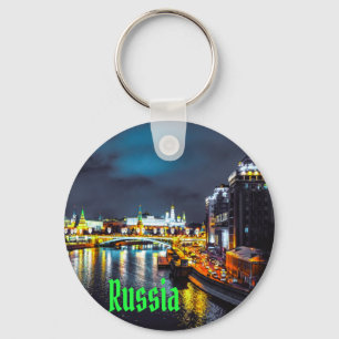 Porte-clés Russie ou Fédération de Russie Moscou la nuit