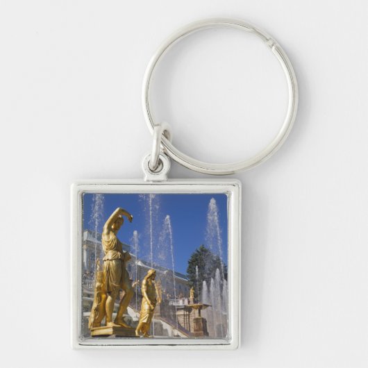 Porte-clés Russie, Saint-Pétersbourg, Statues dorées dans la (Devant)