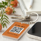 Porte-clés Rust Orange QR Code Carte de visite Votre logo (Devant droit)