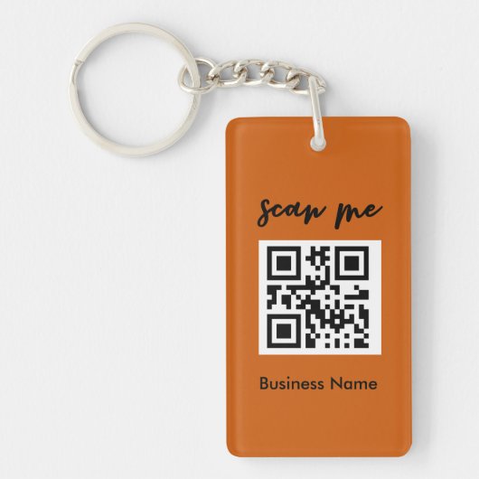 Porte-clés Rust Orange QR Code Carte de visite Votre logo (Devant)