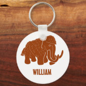 Porte-clés Rust Red Cartoon Wooly Mammoth Personnalisé (Recto)