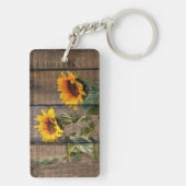 Porte-clés Rustic Barn Wood Sunflower (Dos)
